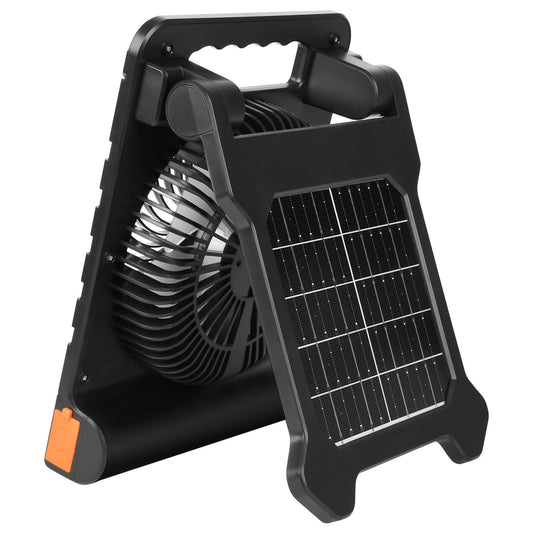 10000mAh Rechargeable Solar Fan LED Lantern 7 Inch Portable Cordless 4W