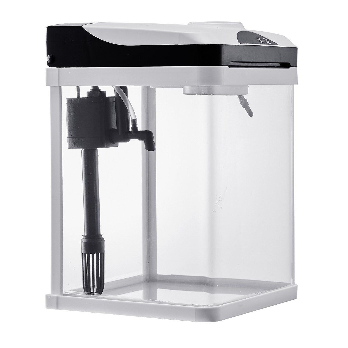 2 Gallon Fish Tank Aquarium LED Smart Square Clear Glass 7 Color Self Cleaning