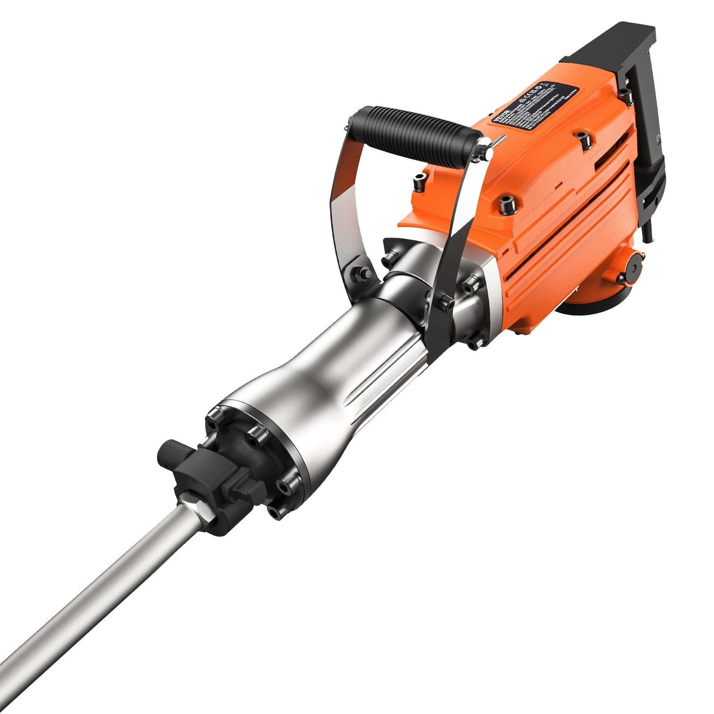 Demolition Jack Hammer, 2200W 1400 BPM Jack Hammer Concrete Breaker, Heavy Duty Electric Jack Hammer 6pcs Chisels Bit with Gloves, 360°C Swiveling Front Handle for Trenching and Breaking Holes
