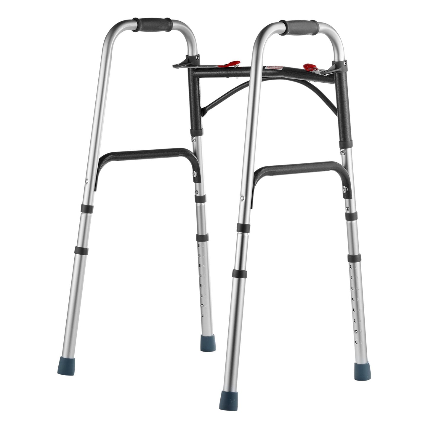 Folding Walker Aluminum Mobility Walker Aid with Adjustable Height 350LBS