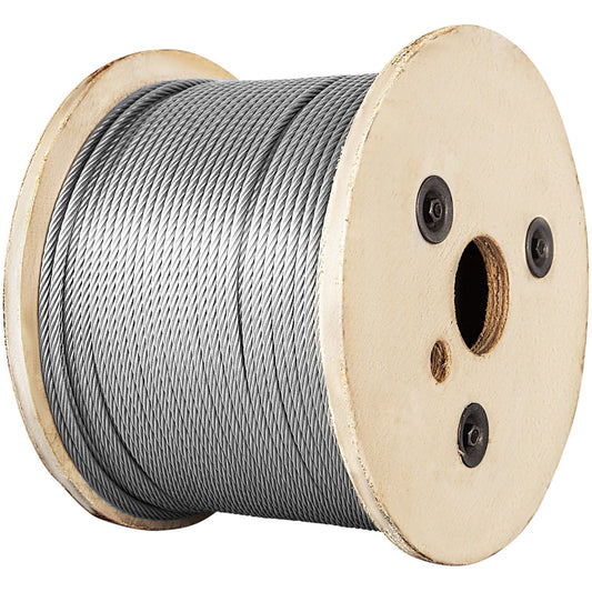 1/8 Stainless Steel Cable Railing 500ft, Wire Rope 316 Marine Grade, Braided Aircraft Cable 7x7 Strands Construction for Deck Rail Balusters Stair Handrail Porch Fence