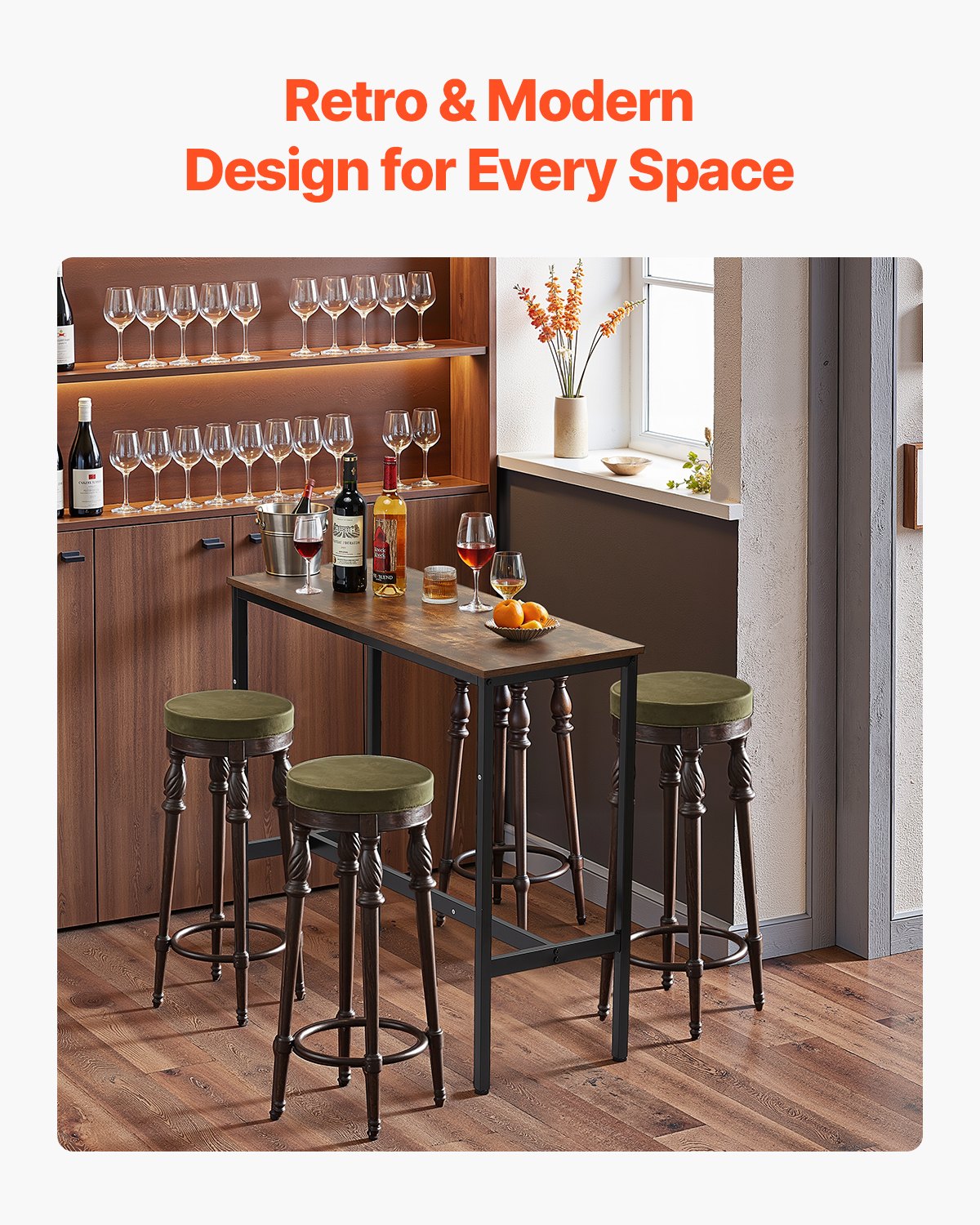 Bar Table Height Pub Table Cocktail Coffee Counter Kitchen Dining 39x16x35.5 In