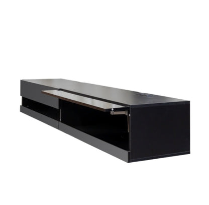 180 Wall Mounted Floating 80 TV Stand With 20 Color LEDs And Charging Station