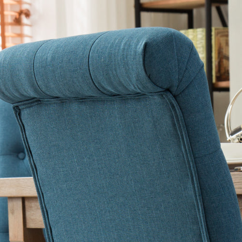 Habit Solid Wood Tufted Parsons Dining Chair, Set Of 2, Blue