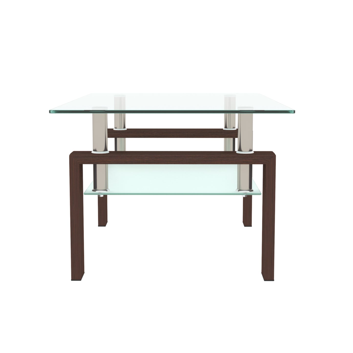 Rectangle Glass Coffee Table, Clear Coffee Table, Modern Side Center Tables For Living Room, Living Room Furniture