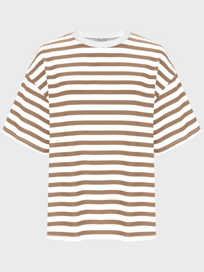 Striped Round Neck Half Sleeve T-Shirt