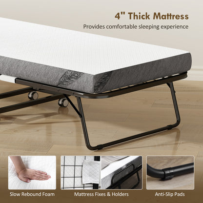 Folding Bed with Mattress for Adults