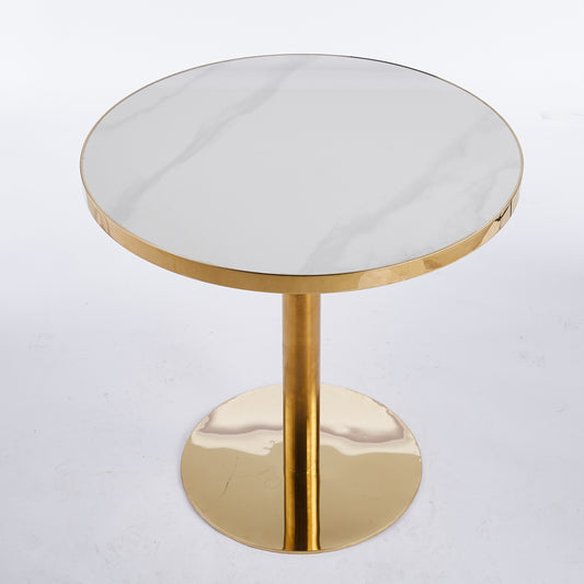 31.5inch Mid-Century Modern Pedestal Table, Multi-Functional Dining Table For 4-6 People & Large Coffee Table, White MDF Top For Living Room, Kitchen, Office