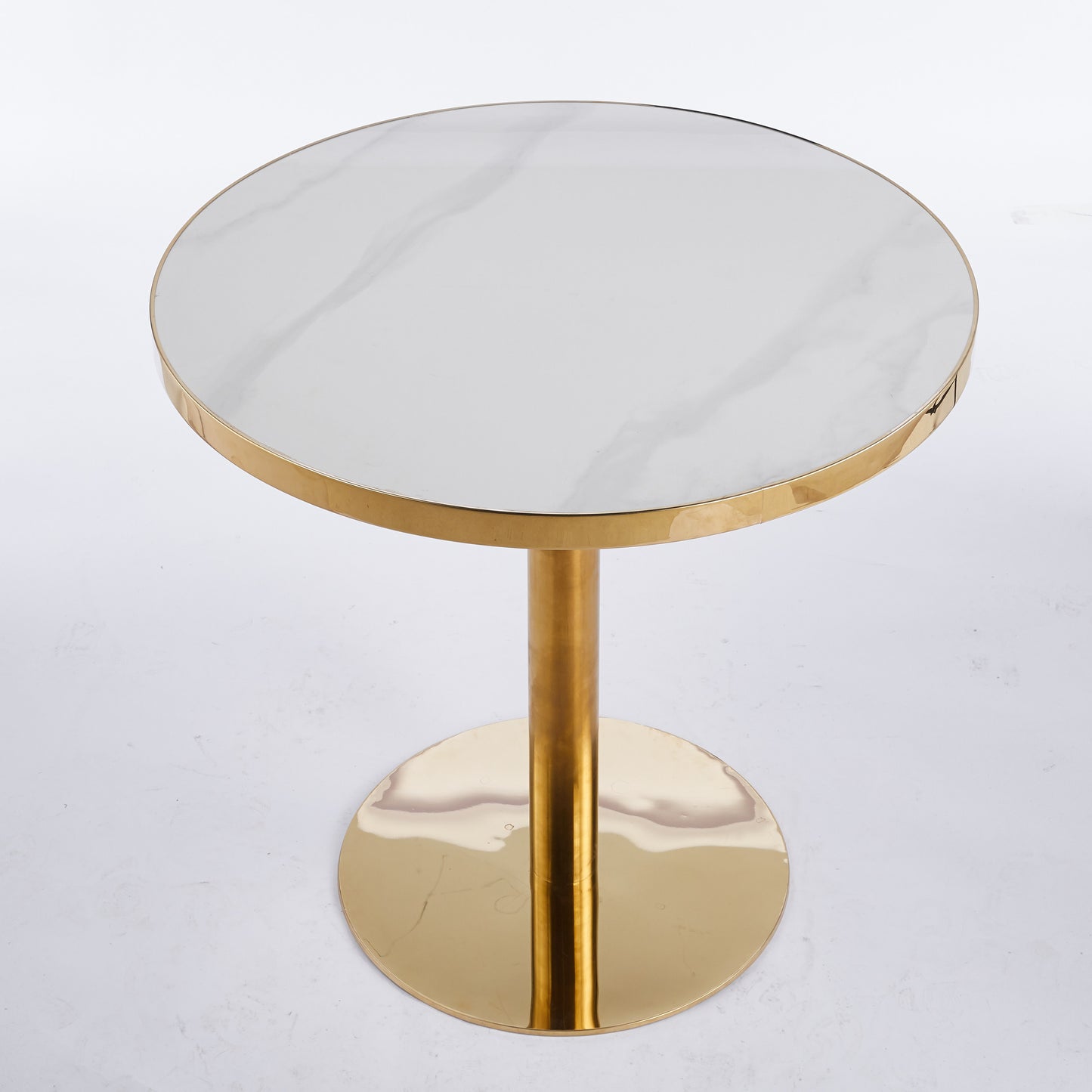 31.5inch Mid-Century Modern Pedestal Table, Multi-Functional Dining Table For 4-6 People & Large Coffee Table, White MDF Top For Living Room, Kitchen, Office