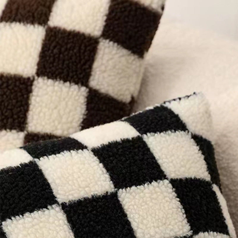 Bedroom Sofa Living Room Double-sided Checkerboard Pillowcase