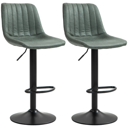 Set Of Two Retro Tub Bar Stools - Green