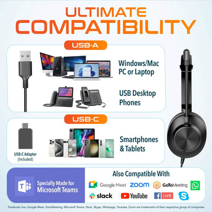 Delton 32Y USB Headset Noise Canceling Stereo Headphone