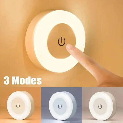 Dimmable Touch Sensor Wall Night Light, 3 Color Modes (White, Warm, Cool)