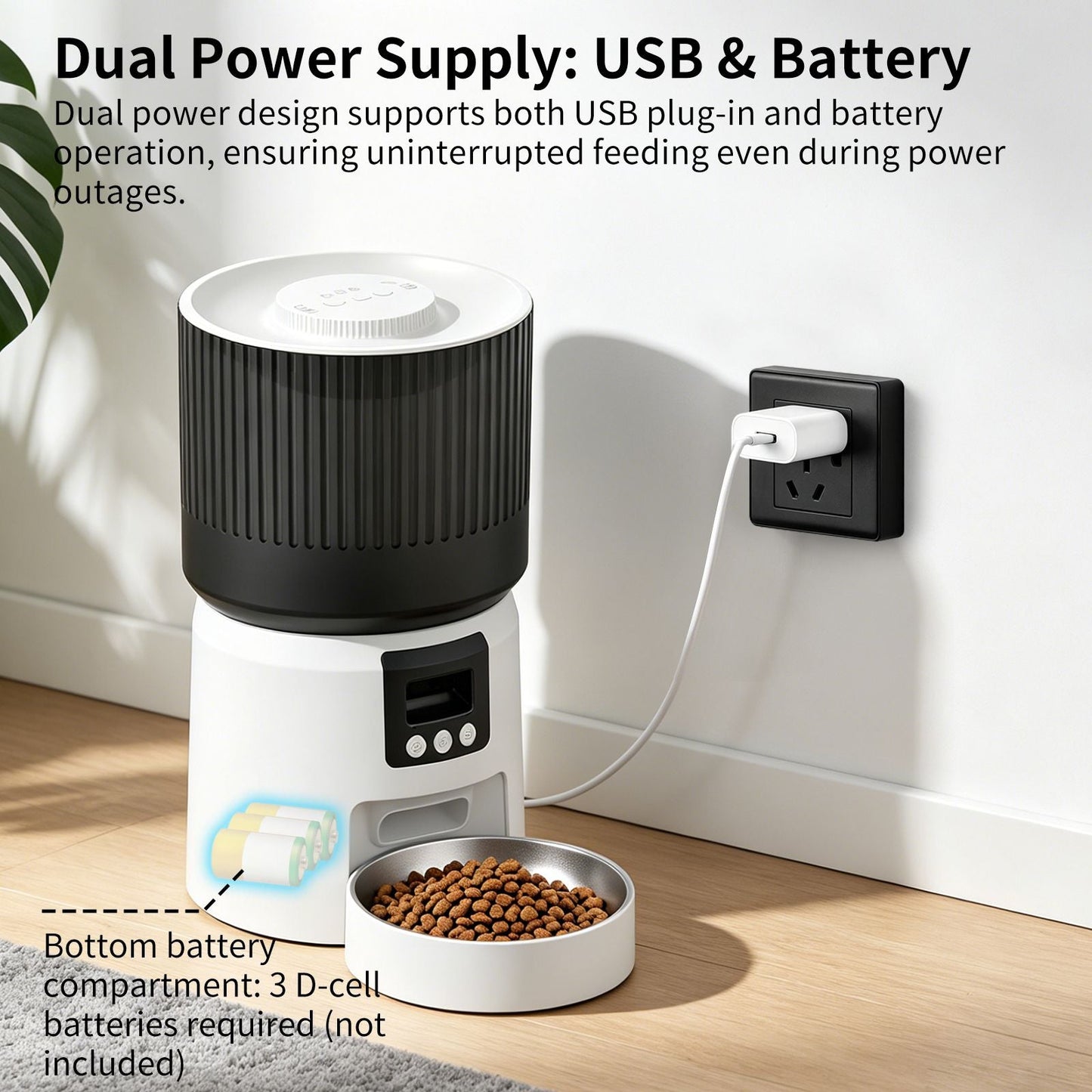Intelligent fully automatic pet feeder, timed and quantified feeding, remote control is more worry free