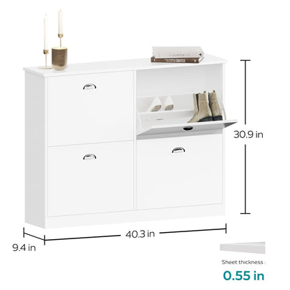 Shoe Cabinet,Hidden Slim Narrow Shoe Rack Cabinet with 4 Drawers for Entryway, Foyer,Hallway,Bedroom
