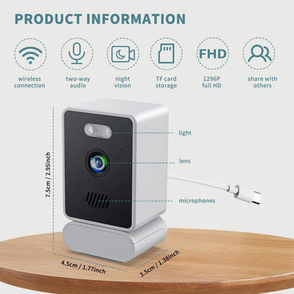 Discreet WiFi Surveillance Camera for Home Security - Motion Detection Alarm for Windows