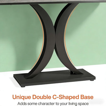 Compact Console Table,Modern Industrial Style Entryway Foyer Table,Sturdy Sofa Table