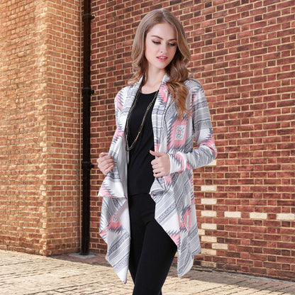 Women Open Front Cardigan Long Sleeve Shawl Neck Breathable Cardigan Well Collection