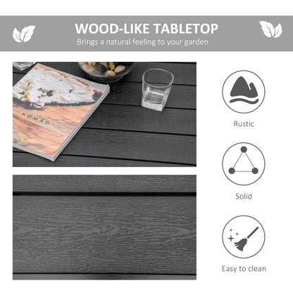 Patio Dining Table 4 Rectangular Aluminum Outdoor Garden Lawn Backyard Black