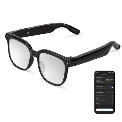 AI Smart Glasses with Camera and Audio 8MP HD1080P Real Time Translation 139 Languages Voice Assistant AI Photo Recognition Music Playback & Hands-Free Calling for Travel Meeting Vlog