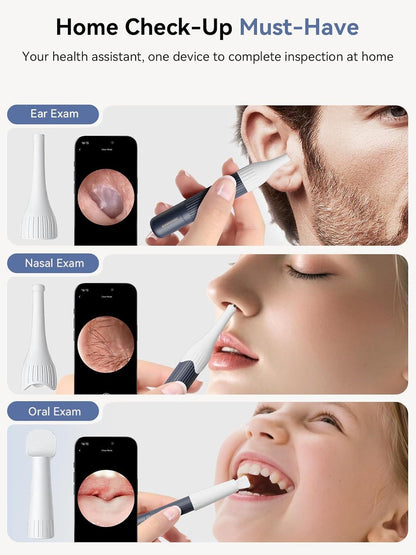 I35R Ear Cleaner with Flexible Ear Camera Otoscope - Visual Ear Pick Tweezers Wax Remover - Ear Cleaning Kit for Family