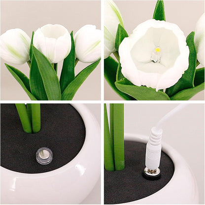 Tulip Lamp - LED Replica Tulip Table Lamp with Flower Vase for Desktop Decoration. Suitable for home, living room, desktop decoration, holiday gifts, atmosphere decoration lamps. Powered by USB