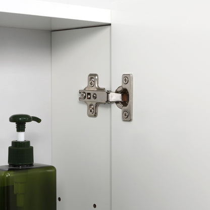 Wall Mounted Mirror Cabinet, Bathroom Medicine Cabinet with Mirror, 3 Doors and Adjustable Shelves, White