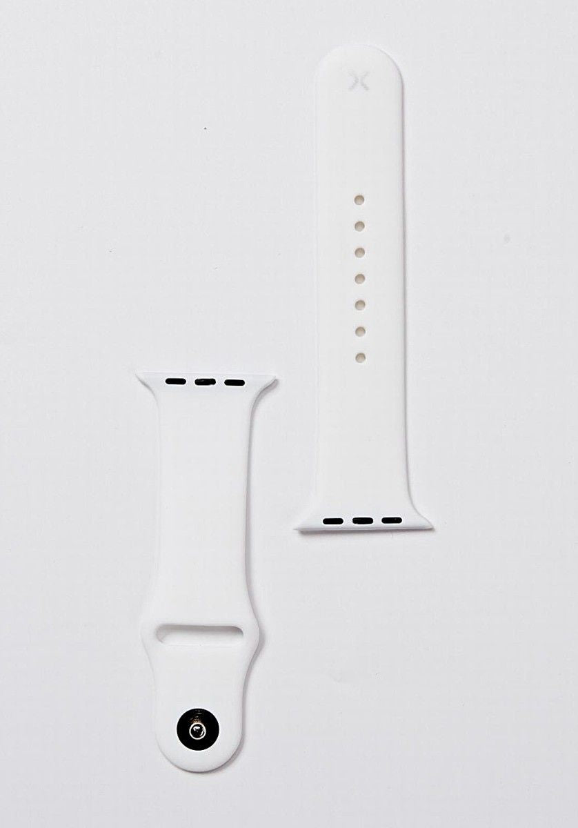 White Silicone Watch Band Made for Apple Watch - Large (42/44/45/49mm)