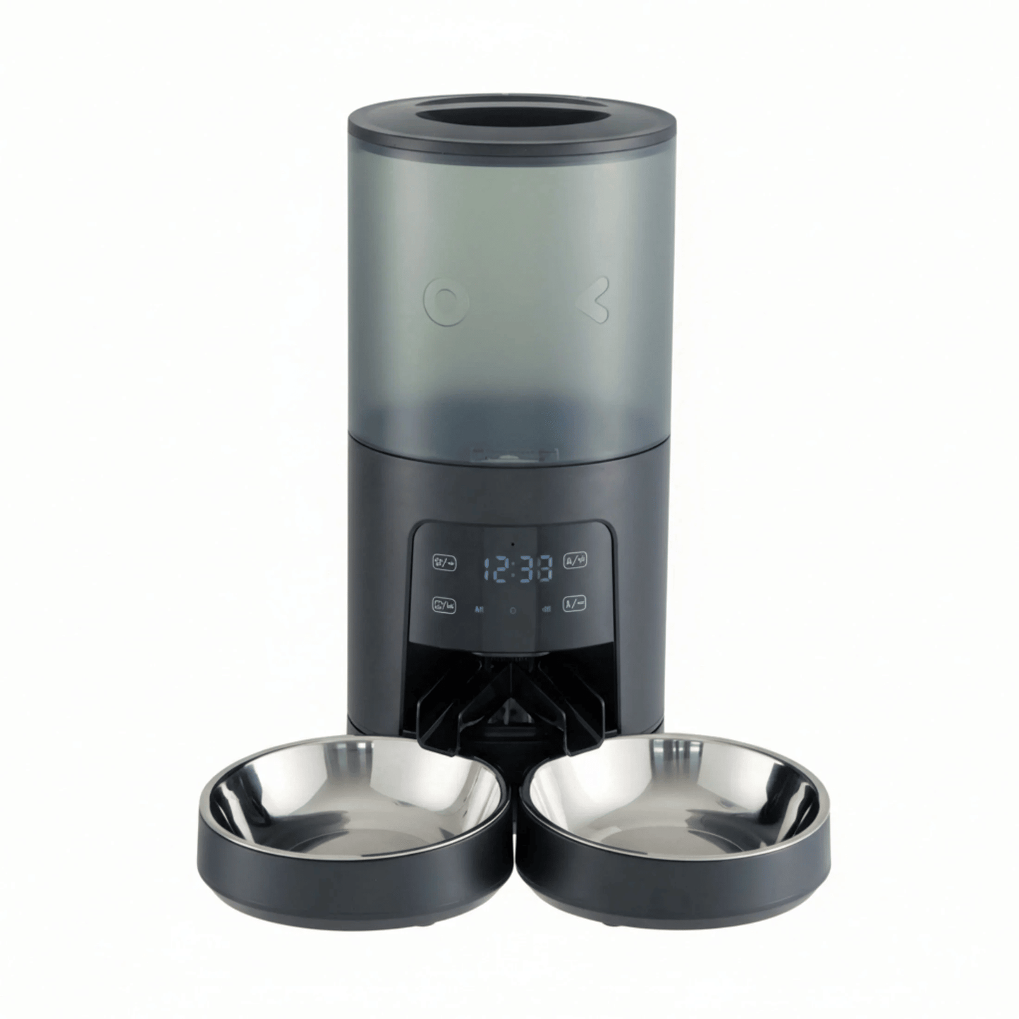6L Automatic Cat Feeder for 2 Cats, Timed Cat Food Dispenser with 2 Stainless Bowls, 10s Voice Recorder, Dual Power Supply, 6 Meals 50 Portions Per Day, Dual Pet Feeder for Cat and Dog