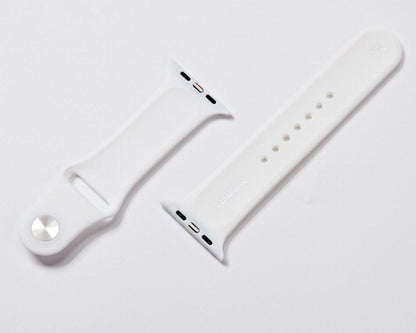 White Silicone Watch Band Made for Apple Watch - Large (42/44/45/49mm)