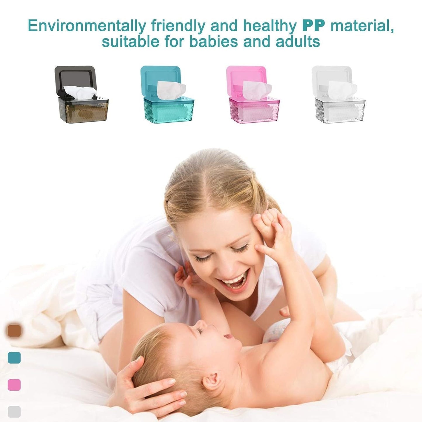Wipes Dispenser, One-Handed Operation Wipe Holder for Baby & Adult, Seal-Designed Wipes Container for Bathroom Keep Diaper Wipes Fresh