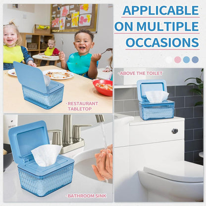 Wipes Dispenser, One-Handed Operation Wipe Holder for Baby & Adult, Seal-Designed Wipes Container for Bathroom Keep Diaper Wipes Fresh
