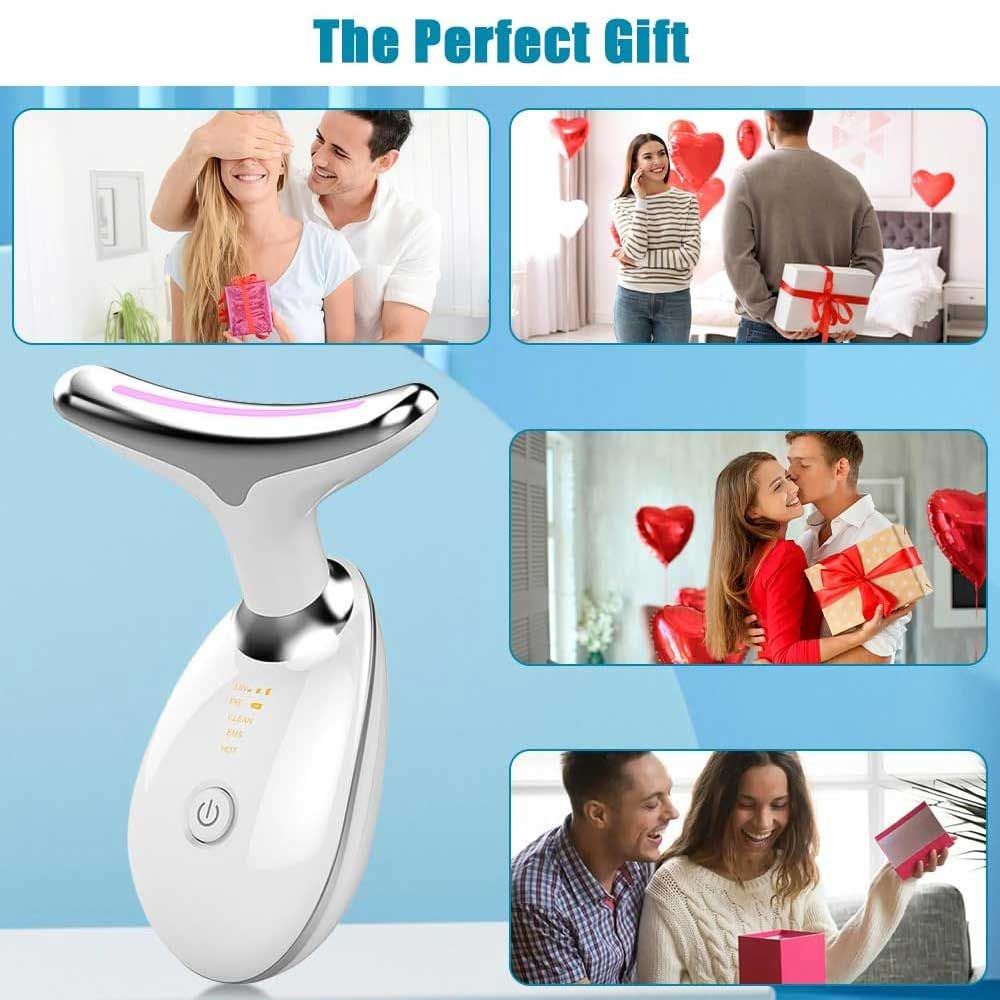 Neck Face Massager Face Sculpting Tool 3 Colour Modes and Vibration for Facial Massager for Double Chin