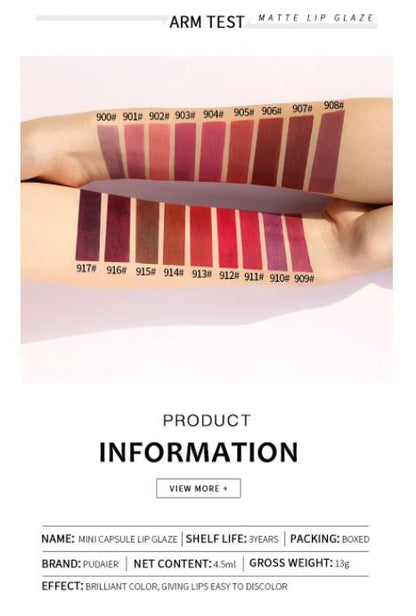 PUDAIER® Mini Capsule Matte Liquid Lipstick - Color #900