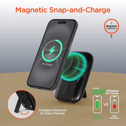 HyperGear Mag Grip Go 5000mAh Wireless Power Bank