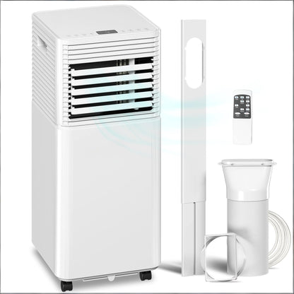 White 10000 BTU Mobile Air Conditioner with Remote Control 24H Timer LED Display for Cooling And Dehumidifying