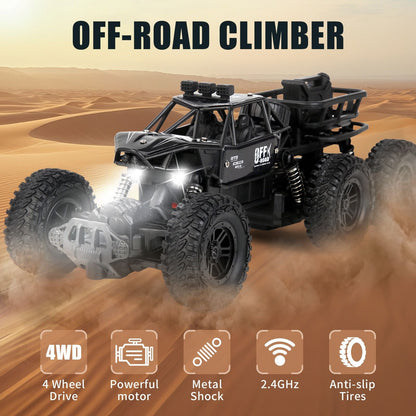 All-terrain Electric Toy Car, Alloy Car, 1:20 Scale Model Car, 2.4GHz R/ C Off-road Car, High-speed Car, with Headlights And Shock Absorption, Birthday Gifts for Kids Over 3 Years Old