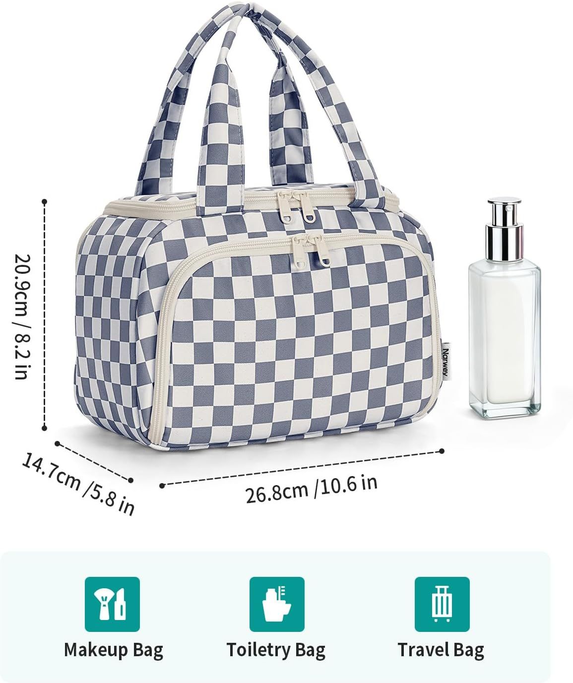 Large Travel Toiletry Bag for Traveling Women, Wide-open Travel Bag for Toiletries, Cosmetic Make Up Makeup Bag Organizer with Wet Pocket, Shower Skincare Bag