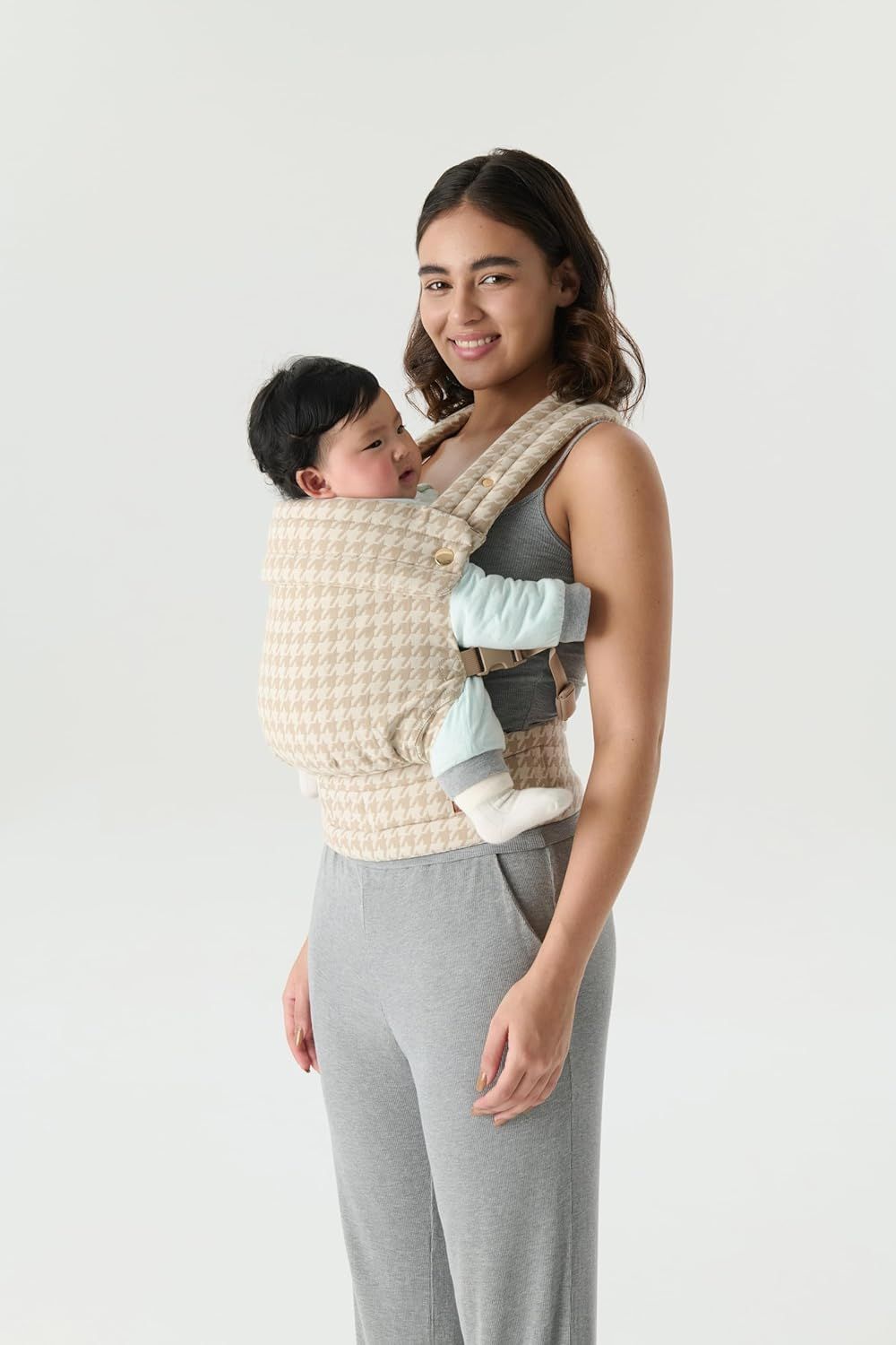Ergonomic Baby Carrier Newborn to Toddler, Lightweight & Breathable Cotton Infant Carrier for Hands Free Comfort