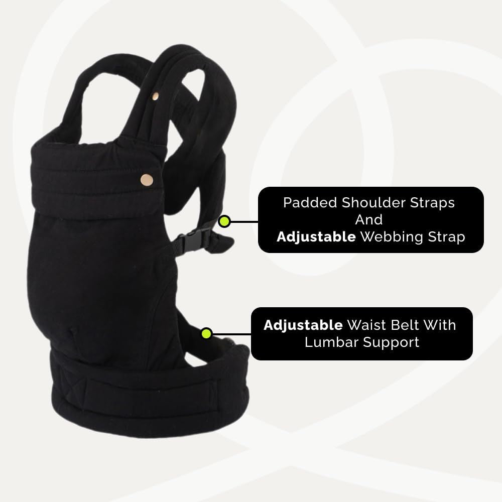 Ergonomic Baby Carrier Newborn to Toddler, Lightweight & Breathable Cotton Infant Carrier for Hands Free Comfort