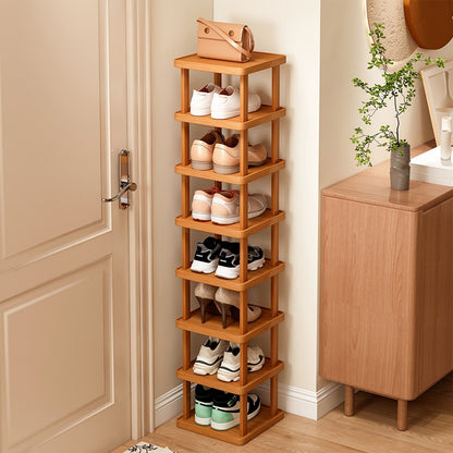 Versatile Bamboo Expandable Folding Storage Rack - 3/6/9 Layer Organizer for Any Room, No Assembly Needed!