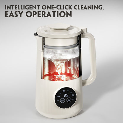 8 in 1 Automatic Nut Milk Maker Machine,35oz Multi-Functional Soy Milk Maker with 10 Blades, Plant-Based, Oat, Almond, Dairy Free Beverages with 12h Timer, Heating, Auto-clean, Keep Warm 2h