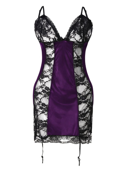 Elegant Backless Vintage Lace Nightgown - Sexy Pajamas for Women