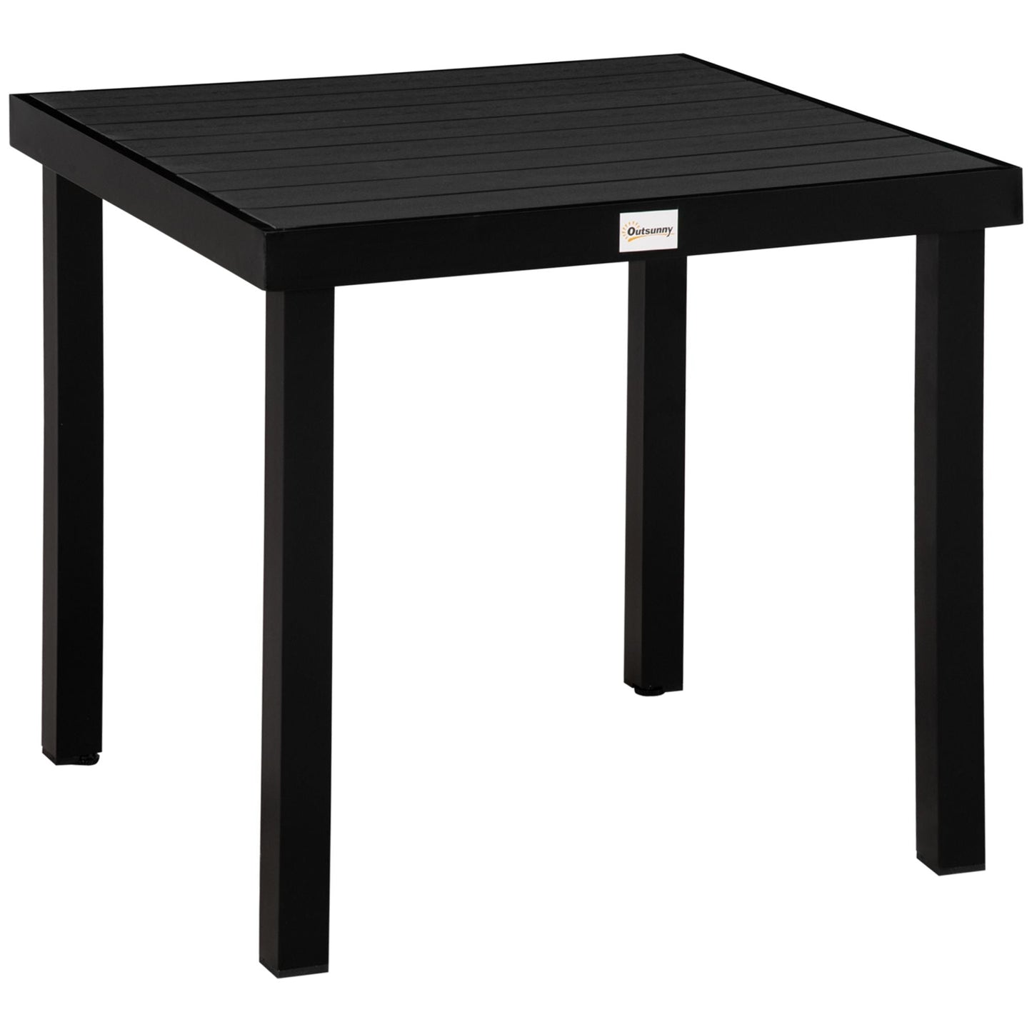 Patio Dining Table 4 Rectangular Aluminum Outdoor Garden Lawn Backyard Black