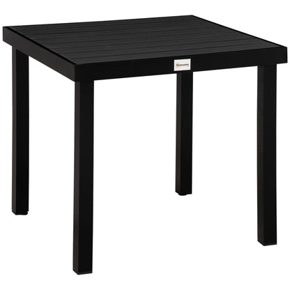 Patio Dining Table 4 Rectangular Aluminum Outdoor Garden Lawn Backyard Black