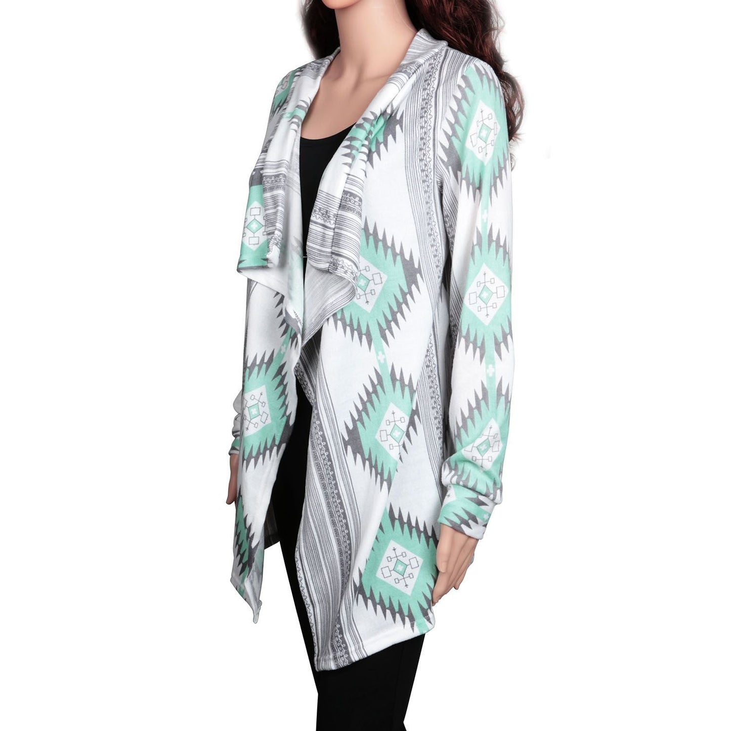 Women Open Front Cardigan Long Sleeve Shawl Neck Breathable Cardigan Well Collection