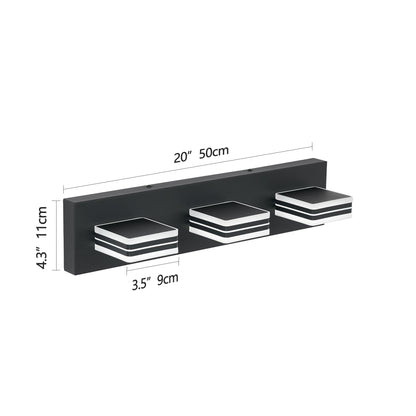 Matte Black Vanity Light Fixtures 3 Lights Up and Down LED Modern Bathroom Vanity Lights Over Mirror Acrylic Black Bath Wall Lighting