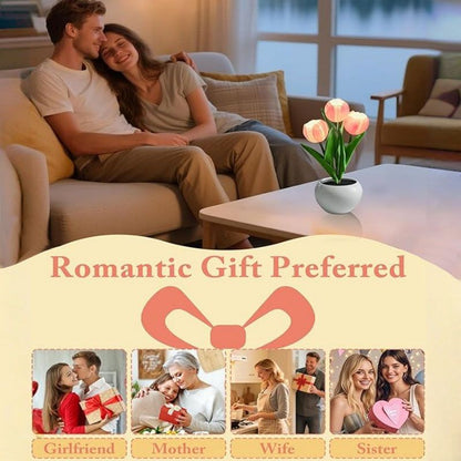 Tulip Lamp - LED Replica Tulip Table Lamp with Flower Vase for Desktop Decoration. Suitable for home, living room, desktop decoration, holiday gifts, atmosphere decoration lamps. Powered by USB