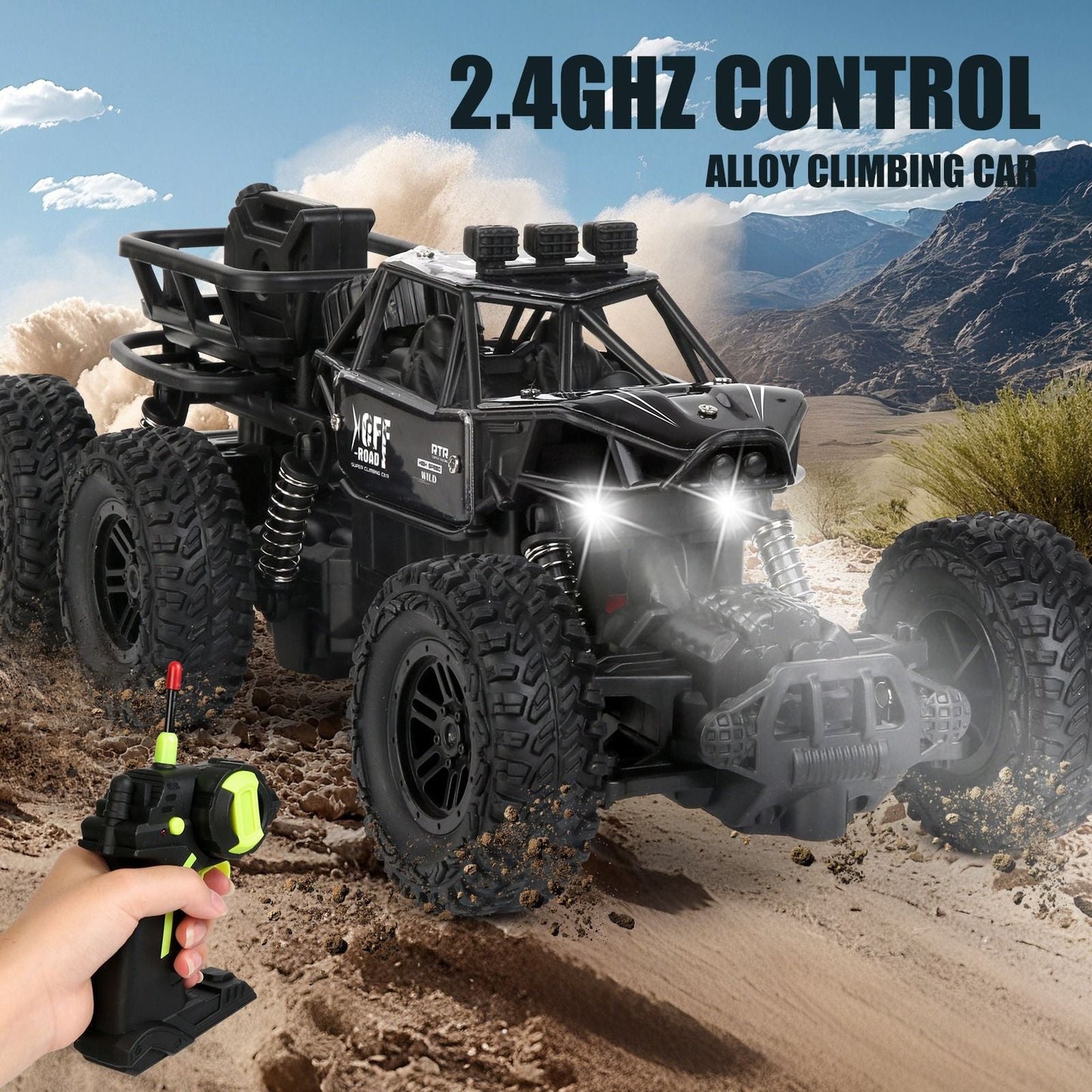 All-terrain Electric Toy Car, Alloy Car, 1:20 Scale Model Car, 2.4GHz R/ C Off-road Car, High-speed Car, with Headlights And Shock Absorption, Birthday Gifts for Kids Over 3 Years Old