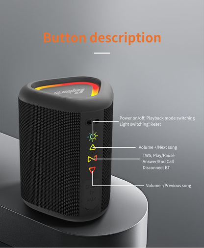 Cyboris S1 High Quality Portable Mini Waterproof Bluetooth Speaker, Wireless V5.4 Outdoor TWS Stereo Sporting Speakers 15W Loud Stereo Soundbox